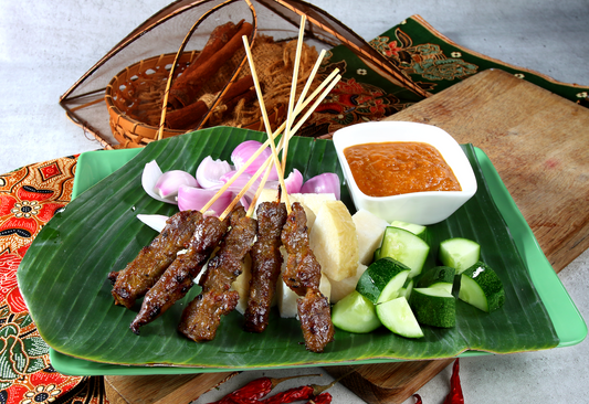 Mutton Satay with Corn OR Potato wedges OR Ketupat