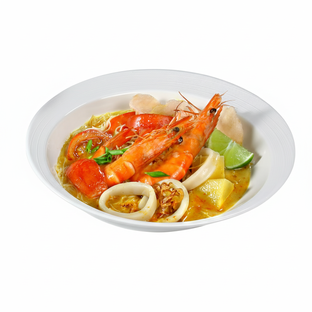 CREAMY SOTO: Mee soto noodles with Prawn & Sotong 🍜🦐🦑